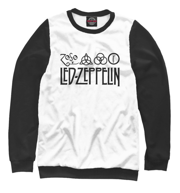 Свитшот для мальчиков с изображением Led Zeppelin цвета Белый