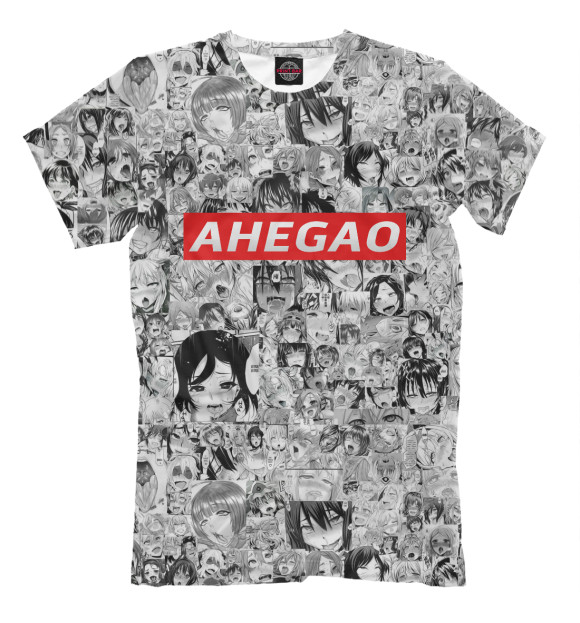 Футболка для мальчиков с изображением AHEGAO цвета Серый