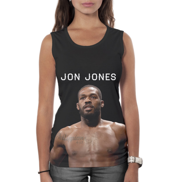 Женская майка с притом Jon цвета Белый Женская майка с изображением Jon цвета Белый