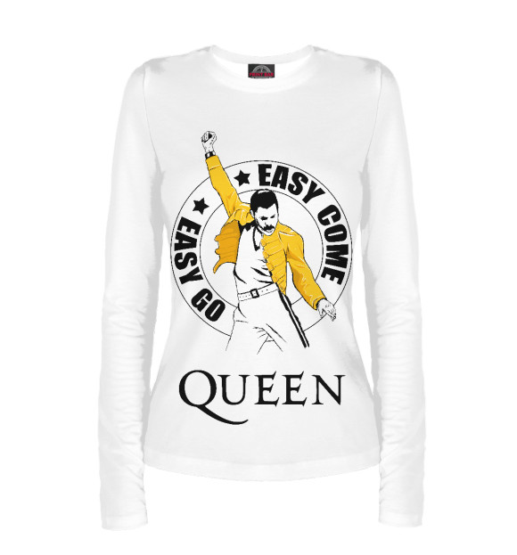 Женский лонгслив с изображением Queen цвета Белый