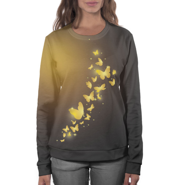 Женский свитшот с изображением Бабочки цвета Белый