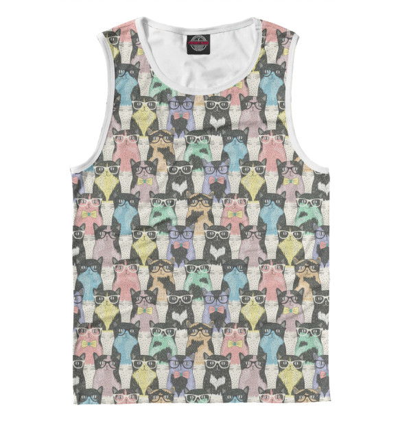 Майка для мальчика с изображением Умные Котейки цвета Белый