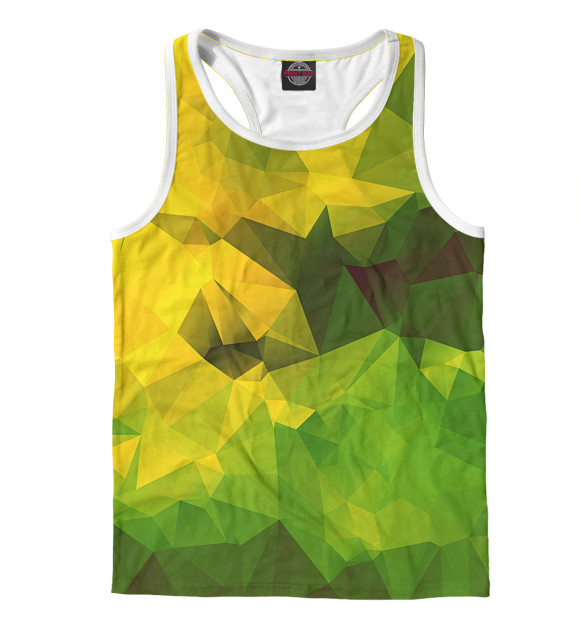 Мужская майка-борцовка с изображением Треугольники цвета Белый