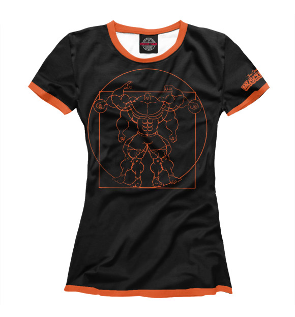 Футболка для девочек с изображением Mhedz Vitruvian Man цвета Белый