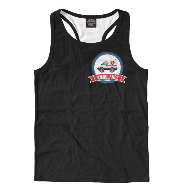 Мужская майка-борцовка с изображением Ambulance цвета Белый