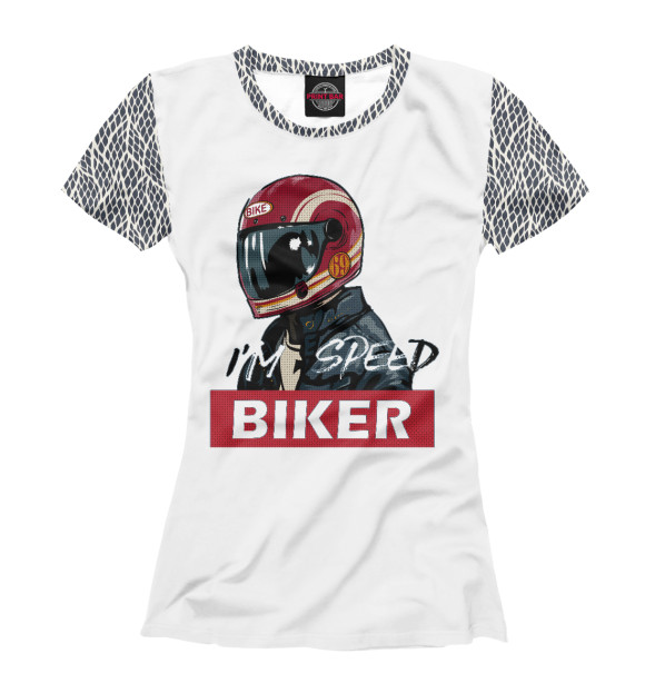 Женская футболка с изображением Biker цвета Белый
