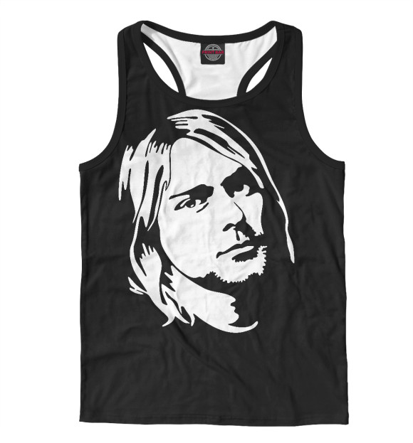 Мужская майка-борцовка с изображением Kurt Cobain цвета Белый