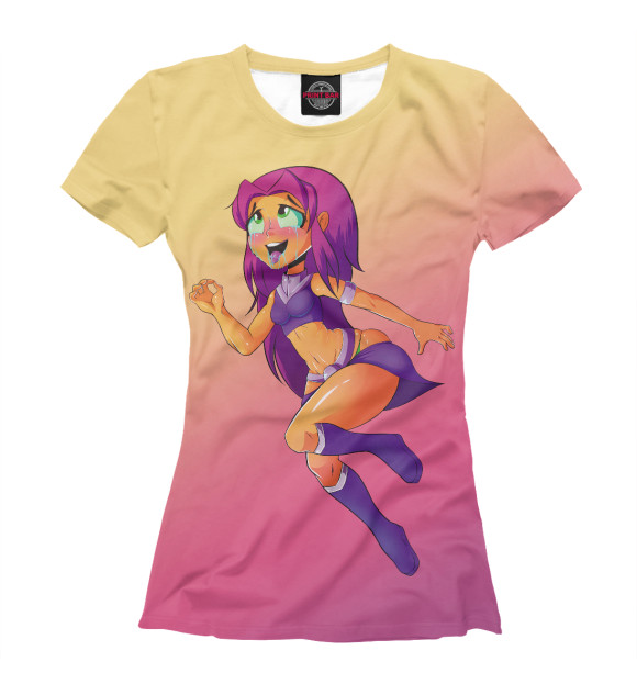 Футболка для девочек с изображением Градиент цвета Белый