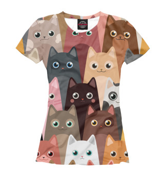 Женская футболка Мультяшные кошки