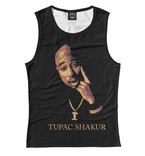 Майка для девочки с изображением TUPAC SHAKUR цвета Белый