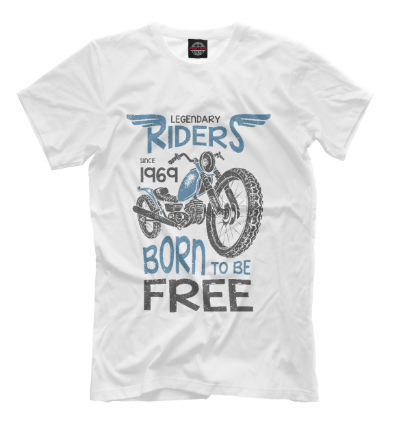 Мужская футболка с притом 1969 цвета Белый Мужская футболка с изображением 1969 цвета Белый