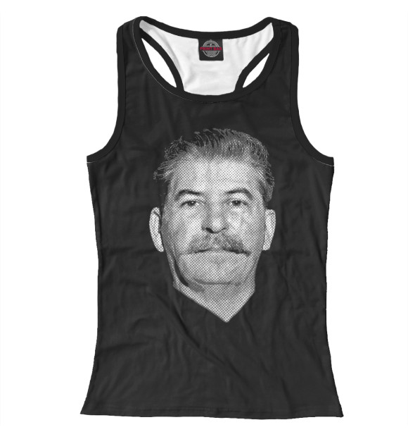 Женская майка-борцовка с изображением Сталин цвета Белый