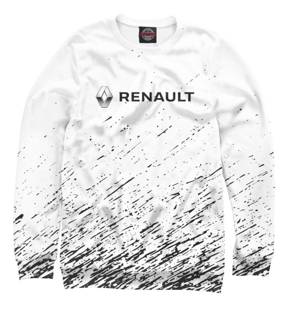 Мужской свитшот с изображением Renault цвета Белый