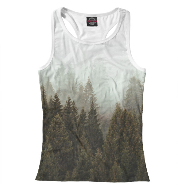 Женская майка-борцовка с изображением Лес цвета Белый