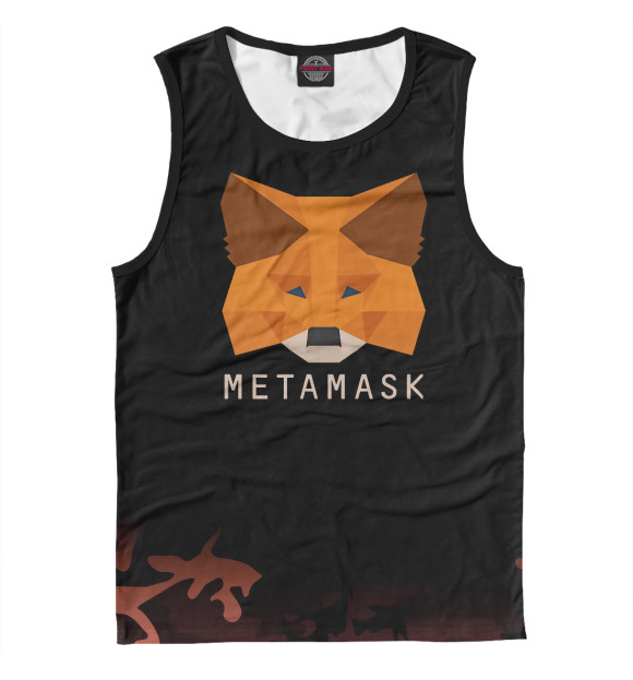 Мужская майка с изображением Metamask Fox цвета Белый