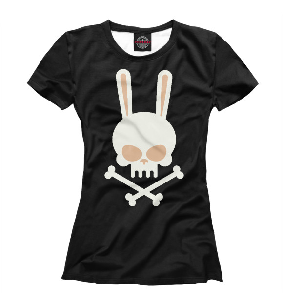 Футболка для девочек с изображением Skull Bunny цвета Белый