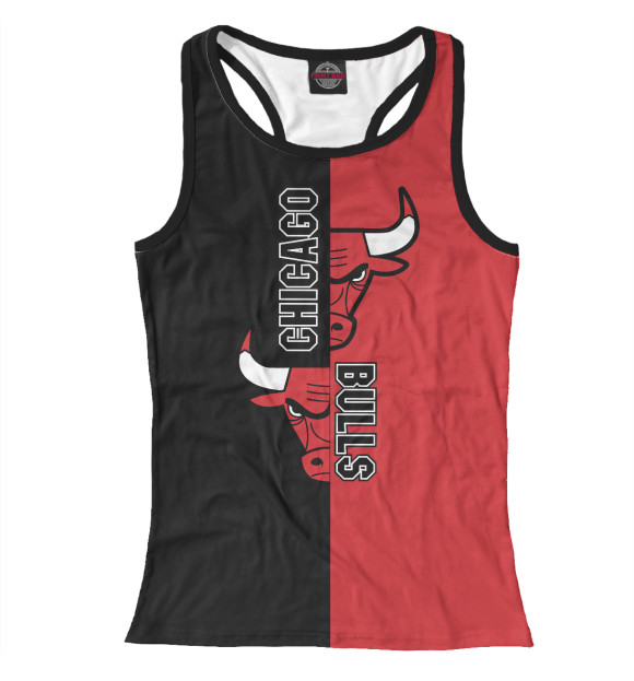 Женская майка-борцовка с изображением Чикаго Буллз цвета Белый