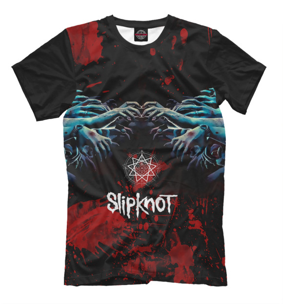 Мужская футболка с изображением Slipknot цвета Черный