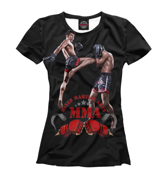 Женская футболка с изображением MMA цвета Белый