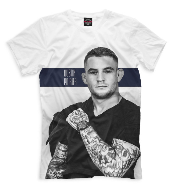 Мужская футболка с изображением Dustin Poirier цвета Белый