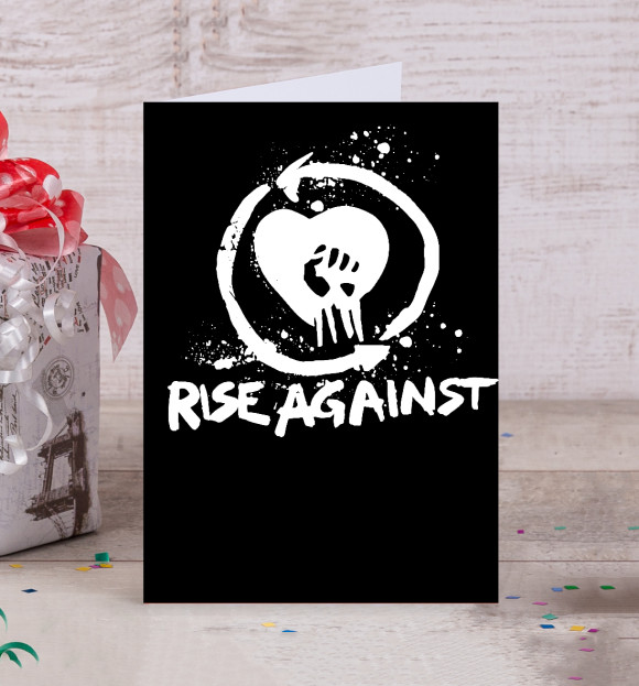 Открытка с изображением Rise Against цвета Белый