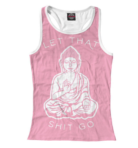 Женская майка-борцовка с изображением Карма цвета Белый