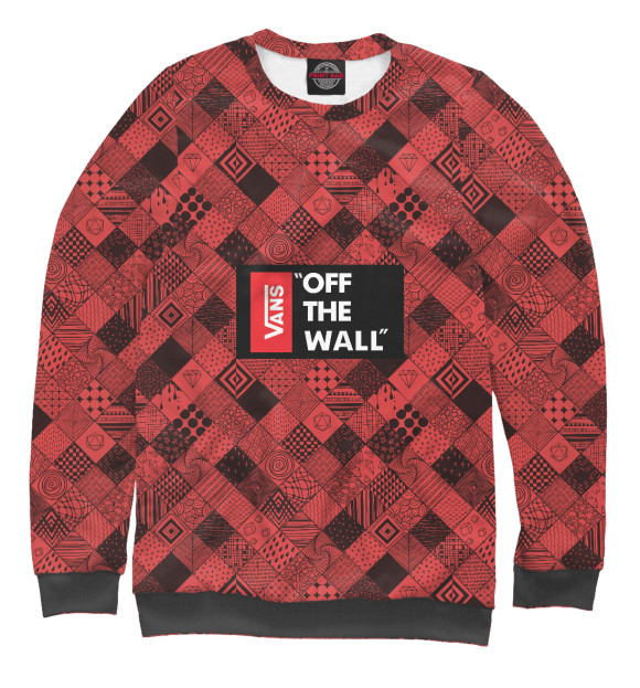 Мужской свитшот с изображением Vans of the wall (Red and Black) цвета Белый