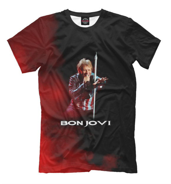 Мужская футболка с изображением Bon Jovi цвета Белый