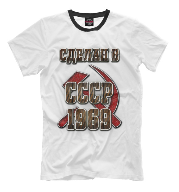 Мужская футболка с изображением 1969 цвета Молочно-белый
