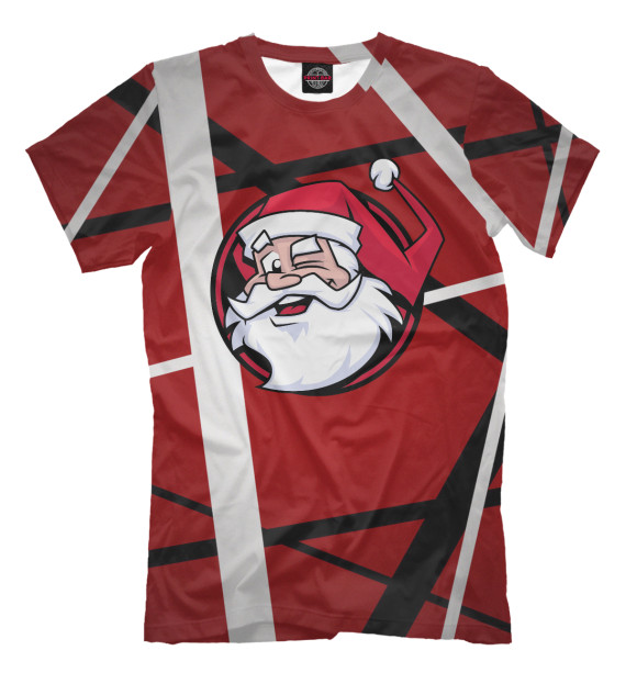 Футболка для мальчиков с изображением Santa цвета Темно-бордовый