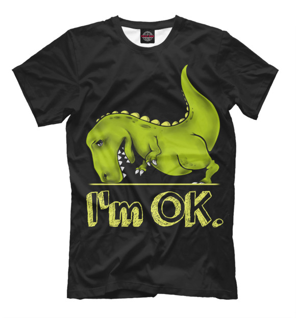 Мужская футболка с изображением I'm OK. цвета Черный