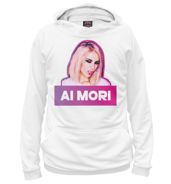 Женское худи с изображением Ai Mori цвета Белый