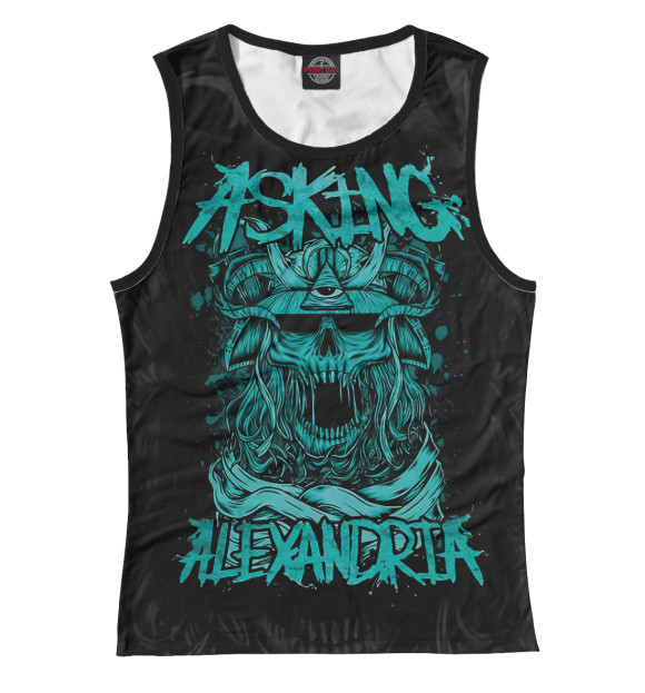 Женская майка с изображением Asking Alexandria цвета Белый