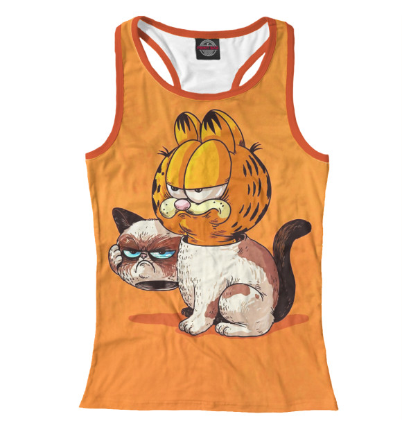 Женская майка-борцовка с изображением Гарфилд цвета Белый