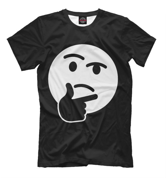 Мужская футболка с изображением Хм... цвета Черный