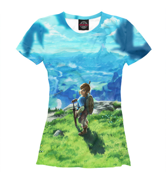 Женская футболка с изображением Legend of Zelda: Breath of the Wild цвета Белый