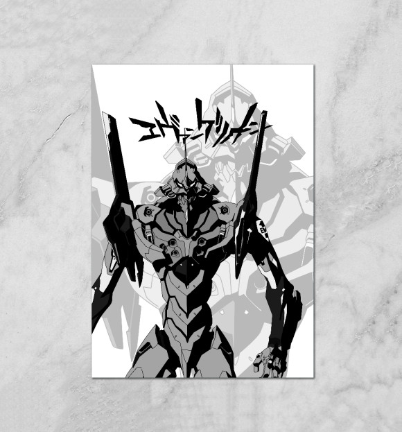 Плакат с изображением Евангелион цвета Белый