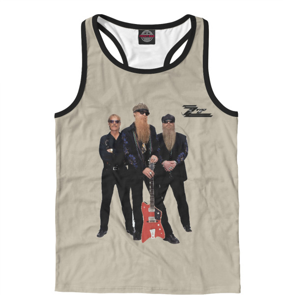 Мужская майка-борцовка с изображением ZZ TOP цвета Белый