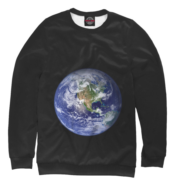 Свитшот для мальчиков с изображением Планета Земля цвета Белый