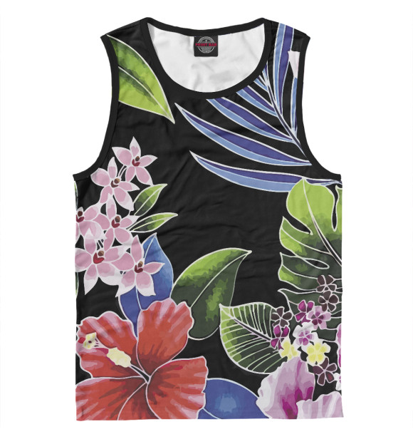 Майка для мальчика с изображением Летняя ночь / Flowers цвета Белый