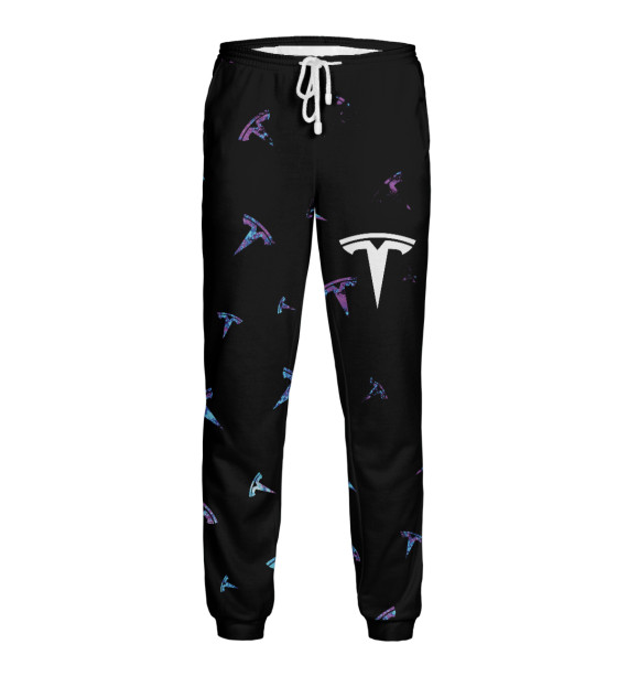 Мужские спортивные штаны с изображением Tesla / Тесла цвета Белый