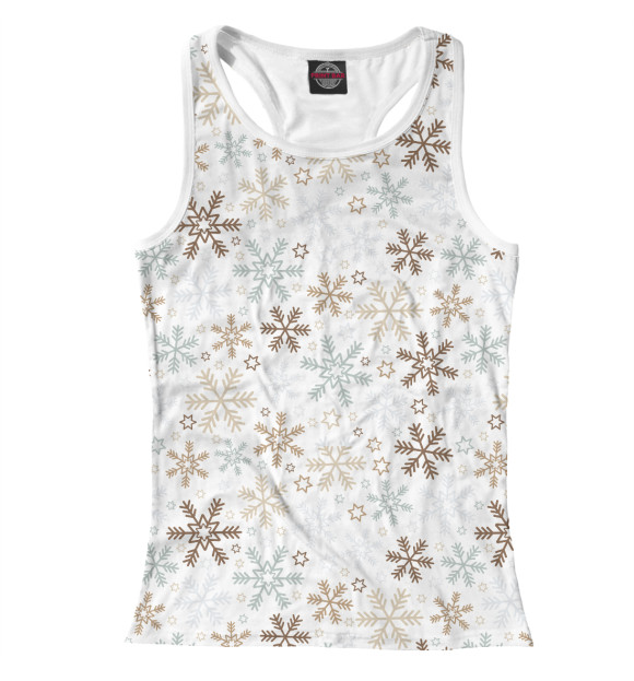 Женская майка-борцовка с изображением Новый год цвета Белый