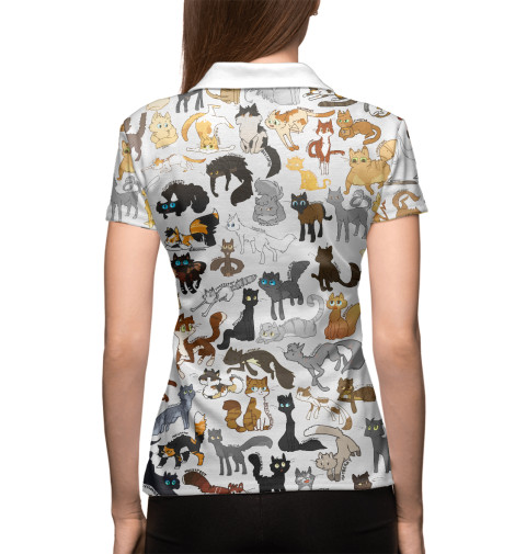 

Поло Print Bar, Белый, Много котиков