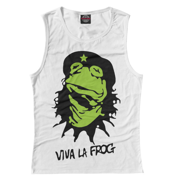 Майка для девочки с изображением Viva la Frog цвета Белый