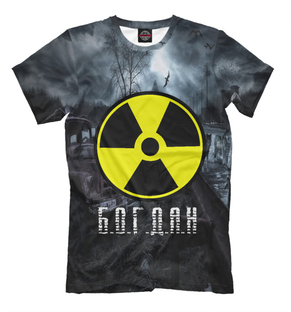 Мужская футболка с изображением S.T.A..L.K.E.R-БОГДАН цвета Черный