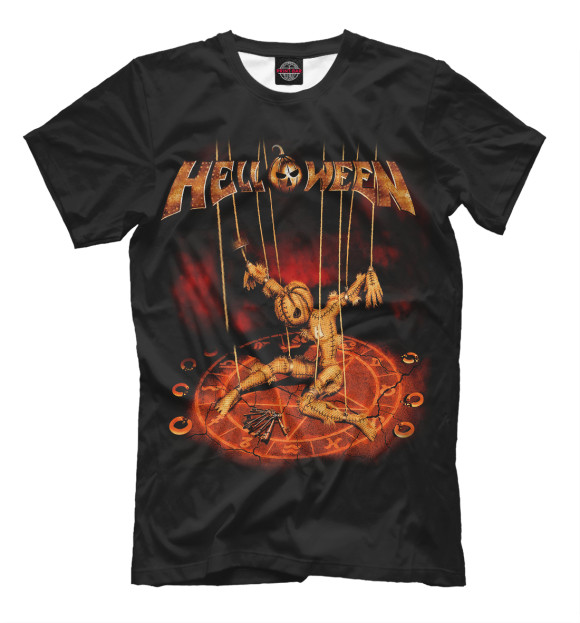 Футболка для мальчиков с изображением Helloween цвета Черный