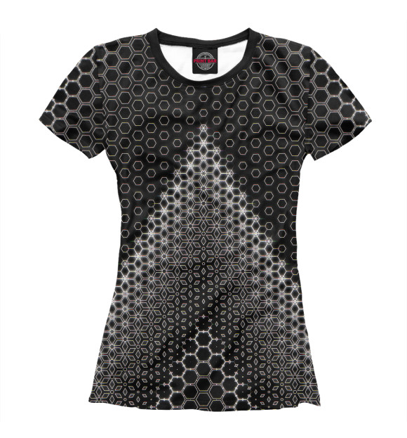 Женская футболка с изображением Pyramid hexa цвета Белый