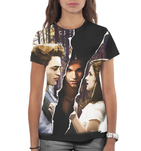 Женская футболка с изображением Сумерки цвета Белый