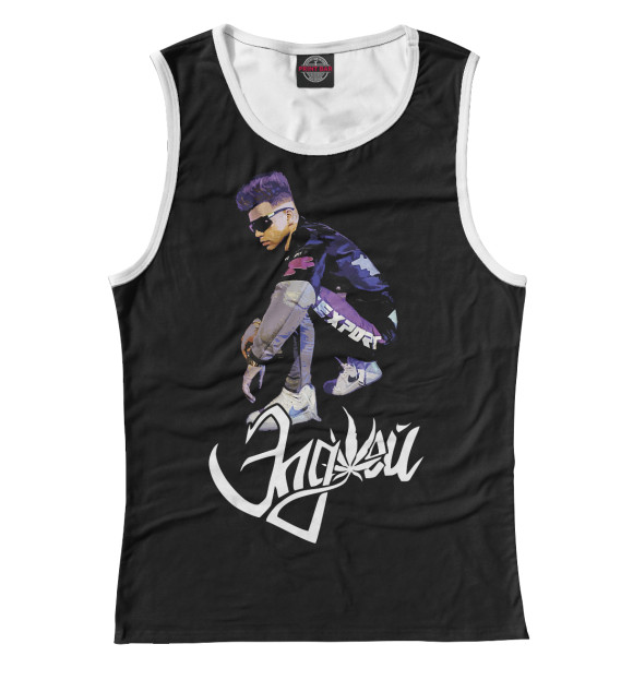 Майка для девочки с изображением Элджей цвета Белый