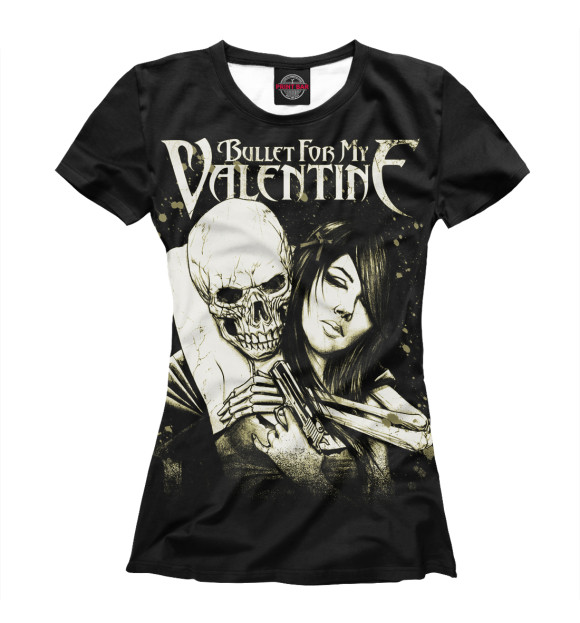 Футболка для девочек с изображением Bullet For My Valentine цвета Белый